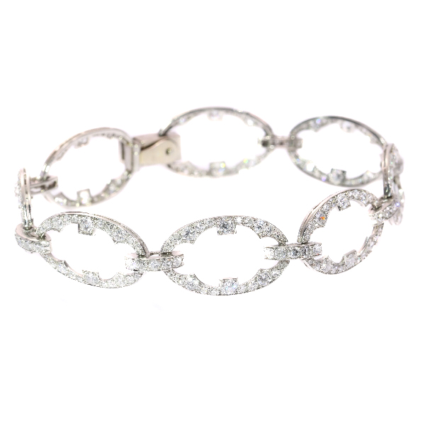 Vintage platinum Art Deco / Belle Epoque diamond bracelet 5 crt total diamond weight